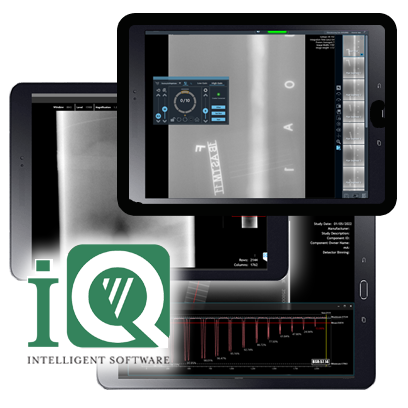 NDT Software iQ Intelligent Software screenshots and logo<br />
