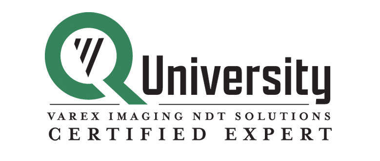 Q-University Varex Imaging NDT Solutions Certified Expert logo<br />
